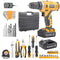 MasterSpec 47Pcs 12V Cordless Drill Driver Set Household Hand Tool Kit w/ 2 Batteries