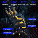 SUKIDA Yellow Gaming Chair Massage - Gamer Chair Adult Gamers Choice Size Cool Big People, PC Video Game Ergonomic Gamingchair with Footrest, Racing Office Computer Reclining Comfortable Recliner