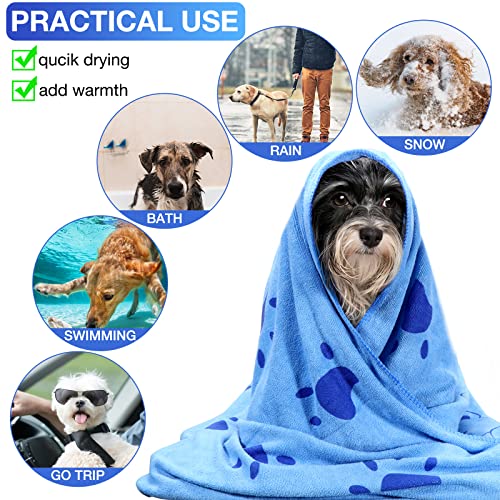 6 Pcs Dog Towel Absorbent Pet Bath Towel, Dog Drying Towel Dog Beach Towel Microfiber Drying Towels for Small Medium Large Cat Dog Shower and Bath Supplies