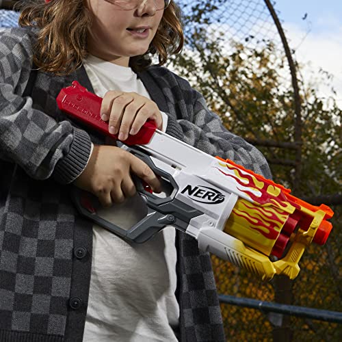 Nerf Mega CycloneShock Toy Blaster, Hotrod Color Style, 6-Dart Drum, 6 Nerf AccuStrike Mega Darts, Easy Priming (Amazon Exclusive)
