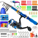 Kilitn Kids Fishing Rod, 1.5M 61Inch 4.92Ft Portable Telescopic Fishing Pole and Reel Combos and String with Fishing Line Full Kits, Youth Fishing Pole Fishing Gear for Kids, Boys, Girls, and Adults