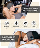 MUSICOZY Sleep Headphones Bluetooth Headband Wireless Music Headband Headphones, Sports Sleeping Headphones Sleep Mask with Ultra-Thin HD Stereo Speakers Perfect for Insomnia Workout (Deep Grey)