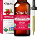 Cliganic USDA Organic Rosehip Seed Oil for Face, 100% Pure | Natural Cold Pressed Unrefined Non-GMO | Carrier Oil for Skin, Hair & Nails