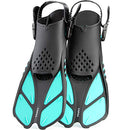 CAPAS Snorkel Mask Fins Set, Travel Size Snorkeling Gear for Adults with Short Adjustable Swim Fins, High Resistant Scuba Diving Mask and Dry Top Snorkel, Come with a Carrying Bag