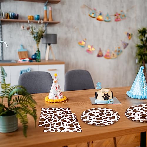 40PCS Cow Print Birthday Party Supplies Farm Animals Cow Print Birthday Party Tableware Includes Cow Print Plates And Cow Print Napkins For Cow Print Theme Birthday Party Decorations