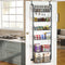 6-Tier Over the Door Pantry Organizer, Metal Adjustable Over the Door Organizer Spice Rack, Hanging Storage and Organization for Kitchen, Spice Rack