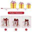 Costway Set of 3 Christmas Lighted Gift Boxes, Christmas Box Decorations with 60 LED Lights, Small Medium and Large Presents Boxes with Waterproof Plug, Suitable for Indoor and Outdoor