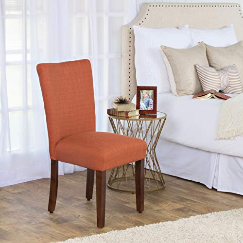 HomePop Parsons Classic Upholstered Accent Dining Chair, Single Pack, Orange