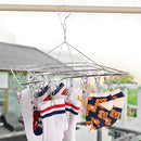 iDopick Clothes Drying Rack, 50 Clips Large Stainless Steel Laundry Clothesline Hanging Rack Drying Clothes Hanger Clothespins Windproof Pegs Hook for Drying/Socks/Underwear/Clothes/Towels