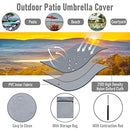 Neween Cantilever Parasol Cover with Rod, Heavy Duty Large Umbrella Cover with Zip and Storage Bag, Waterproof Windproof Garden Umbrella Cover fit for 2-3m Outdoor Parasol (Grey, 205x25/57/45cm)