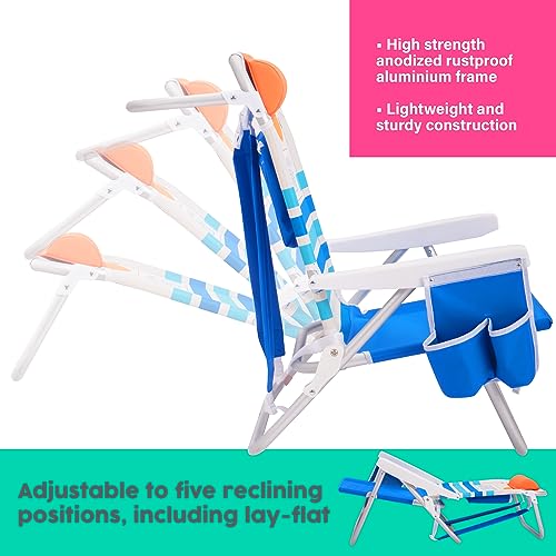 Sturdy & Lightweight Backpack Beach Chair – AI Designed & Crafted/Bundle of 2 Units (Sunset)