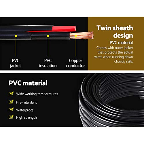 6MM Twin Core Wire Electrical Cable Electric Extension 10M Car 450V 2 Sheath