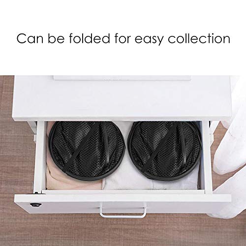 WD&CD 2PCS Laundry Baskets Foldable Pop Up Mesh Washing Laundry Basket Bag Large Storage Basket Bin Hamper Toy Tidy Storage Organiser Organizer-Black