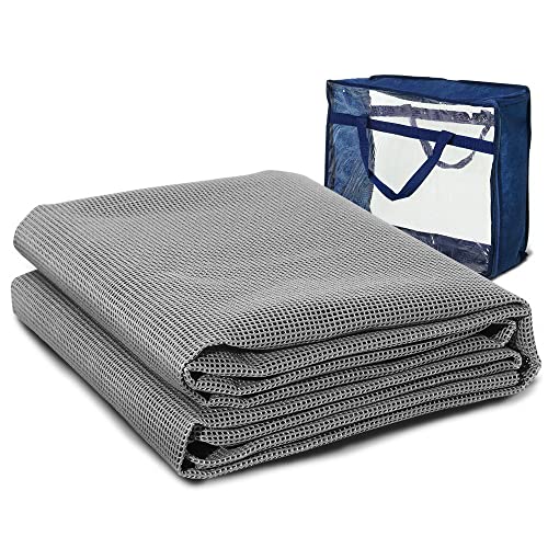 Weisshorn 6 X 2.5m Picnic Blanket, Floor Mat Outdoor Picnics Rug Camping Tarp Caravan Mesh Mats Annex Matting Ground Sheet for Hiking Travel Beach Garden, Heavy Duty UV Treated with Carry Bag Grey