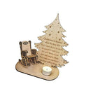 Christmas Remembrance Candle Ornament,Rocking Chair Christmas Angel Poem Desktop Wooden Christmas Memorial Ornament,Wooden Candlestick Decoration Christmas Tree Candle Holder For Home Party (Tree Chair)