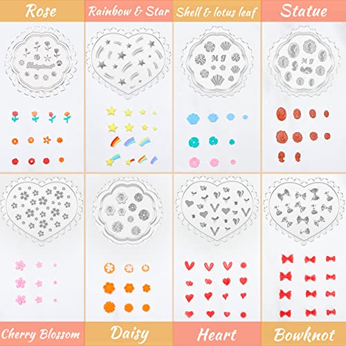 Zeyune Polymer Clay Earring Molds Flower Polymer Clay Molds Clay Cutters for Polymer Clay Jewelry Rose Mold Letter Daisy Leaf Heart Butterfly for Polymer Clay Earrings Jewelry Making