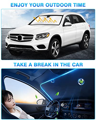 KUST Windshield Sun Shade for Mercedes-Benz GL-Class 2013-2019 Window Shade Sun Visor Cover Foldable Blocks UV Rays Keep Your Car Cooler