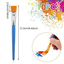 10 Pcs Flat Paint Brushes for Acrylic Painting, 1 Inch Art Paint Brushes Artist Painting Brush for Acrylic Watercolor Oil Detail Painting