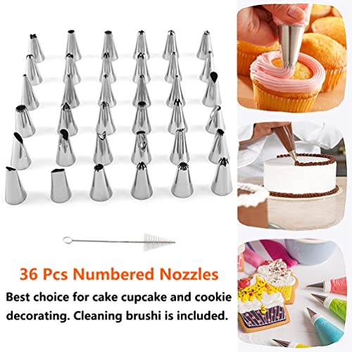 iDopick Cake Decorating Supplies Kit for Beginners, 118PCS Baking Supplies Set with Cake Turntable and Other Baking Supplies with 36 Numbered Frosting Tips and Piping Bags- Icing Spatula Cake Tools