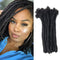 Permanent Real Hair Dreadlock Extensions 20 Strands Handmade Crochet Real Hair Loc Extensions (8 Inches, Width: 0.8 cm, Natural Black)