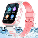 Kids 4G GPS Smart Watch Whatsapp Chat Phone Tracker Smartwatch Real-time Tracking Video Call Voice Message Camera SOS Alarm Geo-Fence Touch Screen Pedometer Anti-Lost for 3-15 Boys Girls Gift Pink