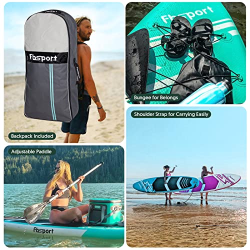 Premium Inflatable Stand Up Paddle Board (6 inches Thick) with Durable SUP Accessories & Carry Bag | Wide Stance, Surf Control, Non-Slip Deck, Leash, Paddle and Pump, Standing Boat for Youth & Adult