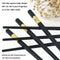 10 Pairs Premium Fiberglass Chopsticks for Sushi, Ramen, Asian Dishes, Reusable Chopstick Gift Set Dishwasher Safe, Japanese Chinese Non-Slip Chop Sticks Black and Gold Color, 9.4-Inch Length