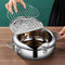 Deep Fryer Pot - Japanese Tempura Small Deep Fryer Stainless Steel Frying Pot With Thermometer,Lid And Oil Drip Drainer Rack for French Fries Shrimp Chicken Wings and Shrimp (24cm/9.4inch)