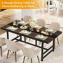 Tribesigns Dinning Table for 6 People, 70 inches Home & Kitchen Table, Wood Large Dinning Room Tableb with Metal Frame for Family Gathering or Party (Rectangular), W70.86 * D31.49 * H29.92 inches