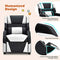 Kids Recliner Chair, Adjustable Recliner Sofa w/Footrest, Headrest & Lumbar Support, w/ Padded Seat, Ergonomic PU Leather Children Armchair for Living & Gaming Room, Racing Style Kids Lounge Couch for Boys & Girls Gift, White & Black