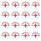 Acclaim Jumbo 6 cm England White Red Lawn Bowls Identification Stickers Markers 4 Full Sets Of 4 Self Adhesive