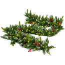 Zhenrui 9 Foot Lighted Christmas Garland, Battery Operated Garland for Christmas Decoration, Pre-lit Xmas Garland with Timer and Waterproof Battery Case, Perfect for Outdoor Use