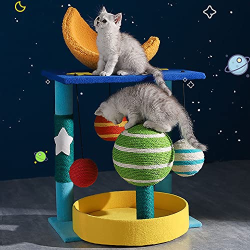 Cat Scratching Post, Mushroom Claw Scratcher Pole Natural Sisal Rope Scratching Board for Indoor Kitten Training Interactive Toys Activity Center Small Cats Tree Climbing Tower House Accessories (Cat Tower)