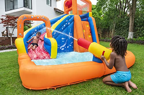 Bestway H2OGO Turbo Splash Water Zone Water Park | Outdoor Mini Water Park with Built-in Slide, Water Gun and Climbing Wall for Kids and Adults