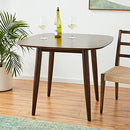 Bass Mid Century Modern Square Faux Wood Dining Table, Walnut Finish