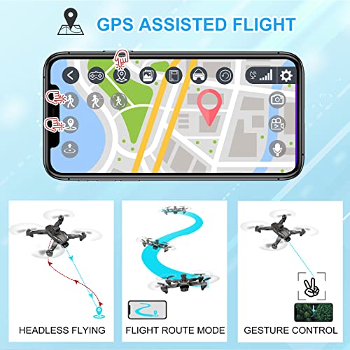 Drone with Dual Camera, 1080P Drone with Live Transmission for Kids/Adults Beginner, FPV Quadcopter with 40 Mins Flight Time, 2 Batteries | Obstacle Avoidance | One Key Start/Land (Black SE1)