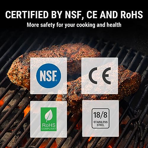 ThermoPro TP25 500ft Wireless Bluetooth Meat Thermometer with 4 Temperature Probes Smart Digital Cooking BBQ Thermometer for Grilling Oven Food Smoker Thermometer, Rechargeable