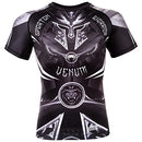 (X-Large, Black/White) - Venum Men's Gladiator 3.0 Short Sleeves Rashguard