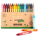 Honeysticks 100% Pure Beeswax Crayons - Jumbo Crayons for Toddlers, Kids - Non Toxic, Food Grade Colours, Sustainably Made in New Zealand - Large Size is Easy to Hold and Use - 16 Bright Colours