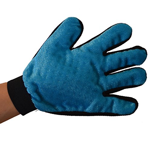 Zenify Pet Grooming Glove - For Cat, Kitten, Dog, Puppy, Rabbit, Horse - Dual Sided 2-in-1 Upgrade Version Machine Washable Enhanced Efficient Silicon Massage One-Size-Fits-All Gift Hair Deshedding Remover Mitt (Right Hand)