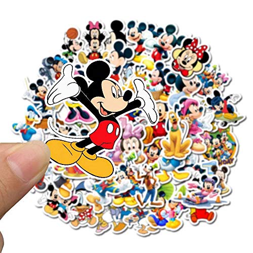 Mickey Mouse Stickers,50 Pcs Graffiti Vinyl Waterproof Decals for Water Bottles Computer Bicycle Skateboard Luggage Phone Pad Laptop Kids Teens Adults Stickers Pack