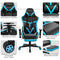 POWERSTONE Massage Gaming Chair Recliner - Racing E-Sports Computer Chair with Footrest Lumbar Support and Headrest Ergonomic Office Chair PU Leather High Back Adjustable Swivel Chair, Blue