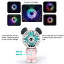 4000mAh Personal Fan 3.5 inch Handheld Fan, Up To 14 Hours Running time 3 Speeds Mini Stand Fan Desk Fan with Led Light Pocket Fans for Home/ Travel/ Outdoor, Pink