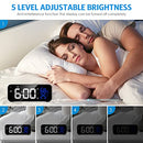 AMIR Digital Alarm Clock, Newest Mirror LED Clock with Voice Control, 5 Adjustable Brightness, 12/24H, Dual Alarms, Snooze, Temperature Display, Type-C Charging Port for Bedroom, Office