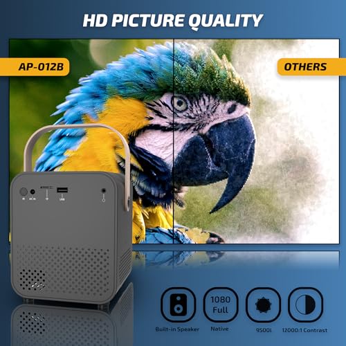 ALLIUMS Ultimate 9500Lumens 1080P Projector, Android System Projector with Bluetooth & 5G/2.4G Wi-Fi, Top Projector Choice for 2023, Discover The Future of Projector Technology (Black)