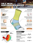 TSLA 6 Pairs Men and Women Athletic Crew Socks, Cotton Blend Cushion Mid Calf Socks, Sport Performance Running Socks MZS62-JPK Large