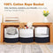 3 Pack Blanket Basket Cotton Rope Basket for Organizing,Foldable storage baskets for nursery,Toy woven Storage basket Gradient Dark