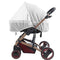 Strollers Mosquito Net by ZARPMA,Baby Universal Washable Pram Insect Cover Nets with Elasticated Keep Infants Away from Bee,Wasps,Mosquito,for Carry Cot,Bassinet,Pushchair(Max Diameter 59inches) (White)