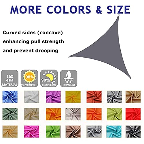 Outdoor Triangle Sun Shade Sail  2x2x2 m, Patio Shade sail Waterproof, 95% UV Blockage Canopy Awning, Resistant Heavy Duty Garden Sun Shade,for Outdoor Patio Carport