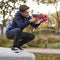 Nerf DinoSquad Raptor-Slash Dart Blaster, 6-Dart Rotating Drum, Slam Fire Action, 6 Official Nerf Elite Darts, Velociraptor Dinosaur Design